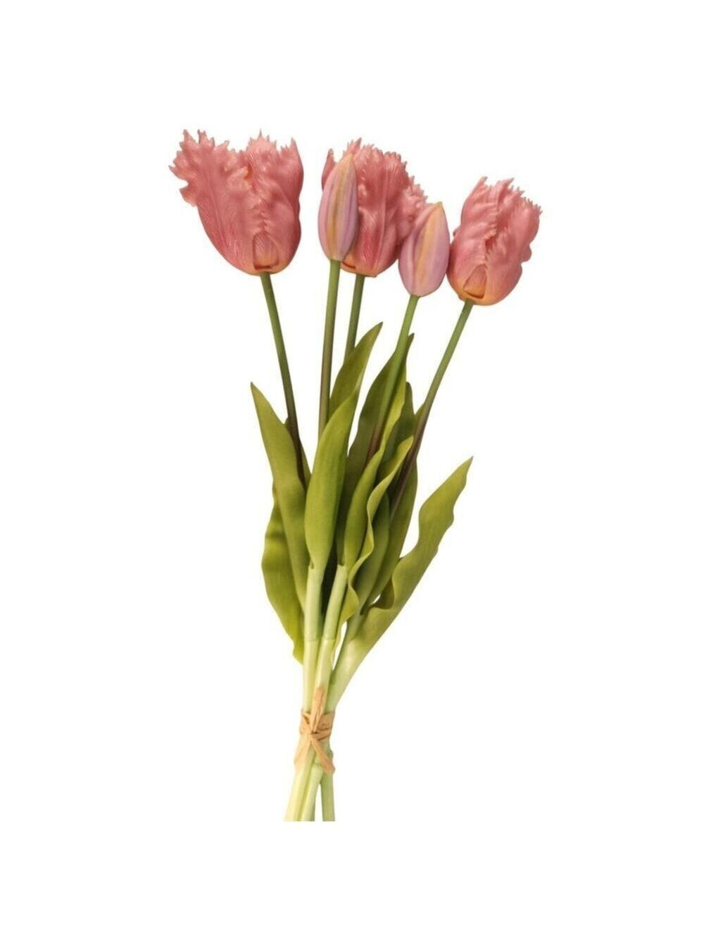 Artificial Tulip Bouquet 15 Inch Set of 5 Faux Spring Flowers Easter Wedding Hom